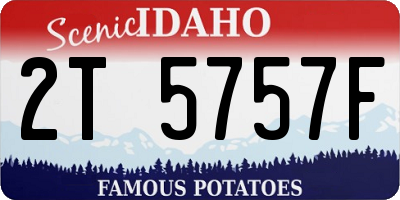 ID license plate 2T5757F
