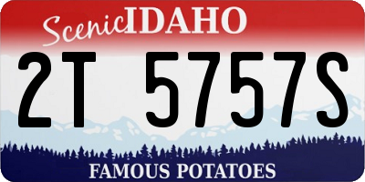 ID license plate 2T5757S