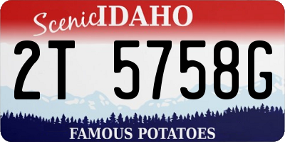 ID license plate 2T5758G
