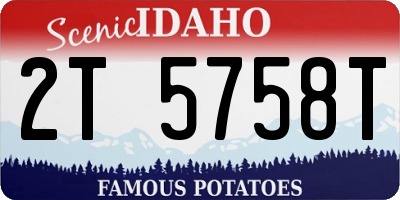 ID license plate 2T5758T