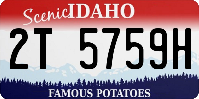 ID license plate 2T5759H