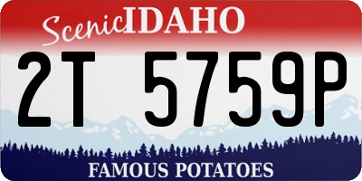 ID license plate 2T5759P