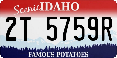 ID license plate 2T5759R