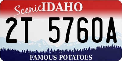 ID license plate 2T5760A