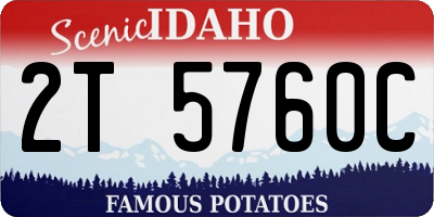 ID license plate 2T5760C