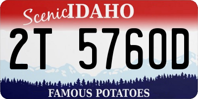 ID license plate 2T5760D
