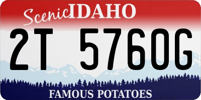 ID license plate 2T5760G