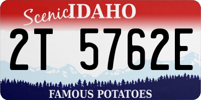 ID license plate 2T5762E