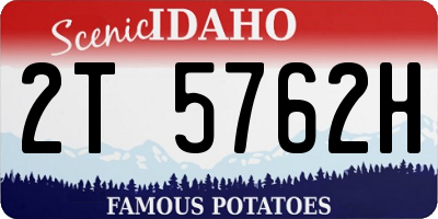 ID license plate 2T5762H