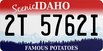 ID license plate 2T5762I