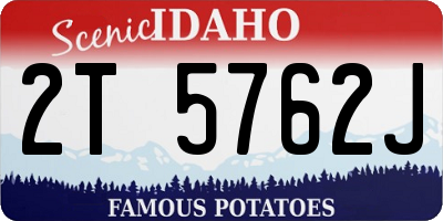 ID license plate 2T5762J
