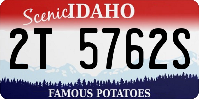 ID license plate 2T5762S