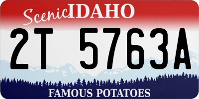 ID license plate 2T5763A