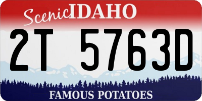 ID license plate 2T5763D