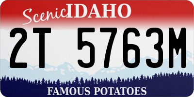 ID license plate 2T5763M