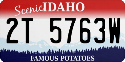 ID license plate 2T5763W