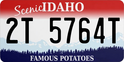 ID license plate 2T5764T