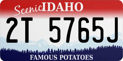 ID license plate 2T5765J