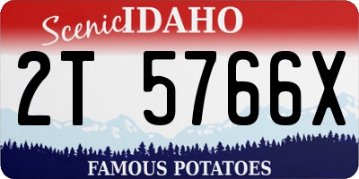 ID license plate 2T5766X