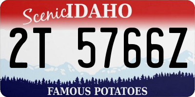 ID license plate 2T5766Z