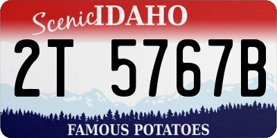 ID license plate 2T5767B