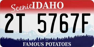ID license plate 2T5767F