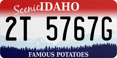 ID license plate 2T5767G
