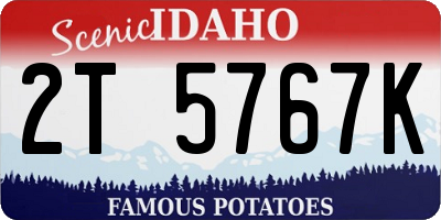 ID license plate 2T5767K