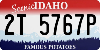 ID license plate 2T5767P
