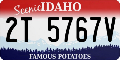 ID license plate 2T5767V