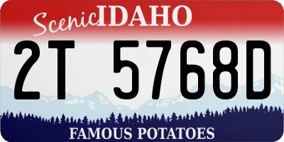 ID license plate 2T5768D
