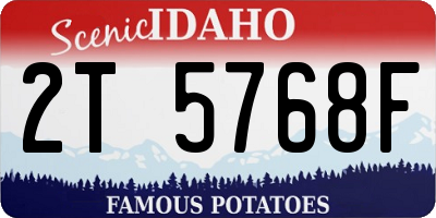 ID license plate 2T5768F