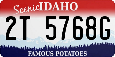 ID license plate 2T5768G