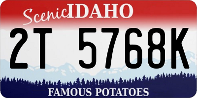 ID license plate 2T5768K