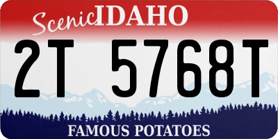 ID license plate 2T5768T