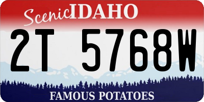 ID license plate 2T5768W