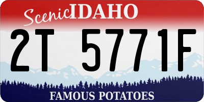 ID license plate 2T5771F