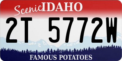 ID license plate 2T5772W