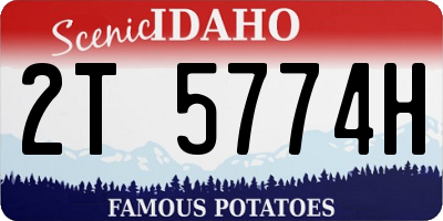 ID license plate 2T5774H