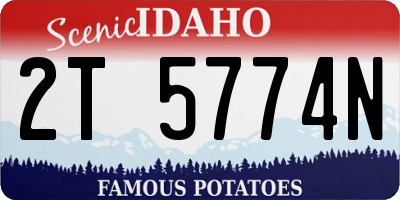 ID license plate 2T5774N