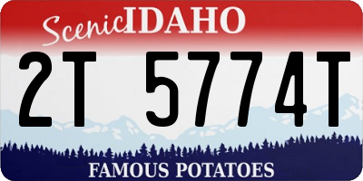 ID license plate 2T5774T