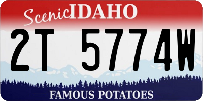ID license plate 2T5774W