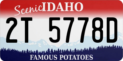 ID license plate 2T5778D