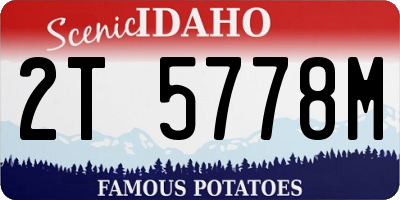 ID license plate 2T5778M
