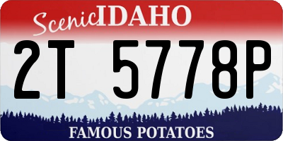 ID license plate 2T5778P