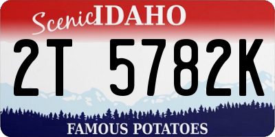 ID license plate 2T5782K