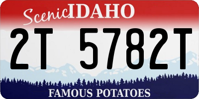 ID license plate 2T5782T