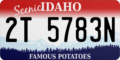 ID license plate 2T5783N