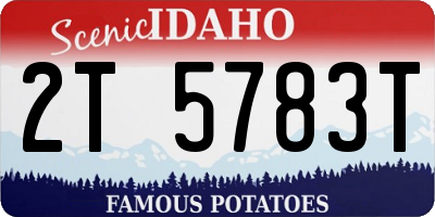 ID license plate 2T5783T