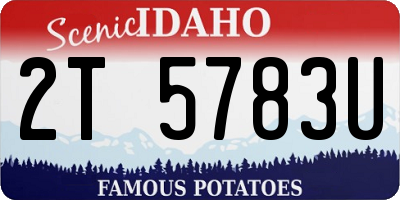 ID license plate 2T5783U